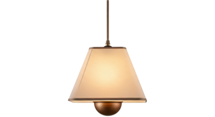 Isolated Beige Lampshade Pendant Light
