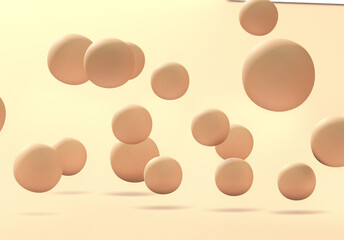 Geometric 3d rendering spheres realistic backdrop Suspended balls, abstract elegant background balls or particles 3D image rendering	