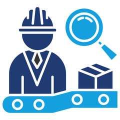 Inspection Flat Blue Icon