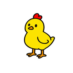 Vector illustration of a cute cartoon chicken and funny poses.chicken  characters in bright yellow color with red details. Perfect for children’s book illustration, mascot design, sticker, educational