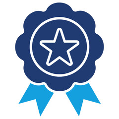 Certified Flat Blue Icon