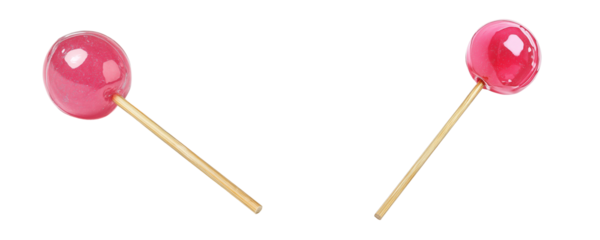 Two pink lollipops with sticks