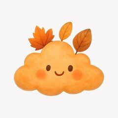 Cute autumn-themed cloud illustration.