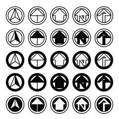 Waypoint icon black isolated symbol futuristic