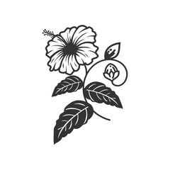 Hibiscus Flower Illustration - Tropical Floral Design
