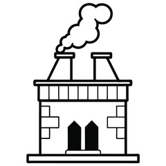 Chimney with Smoke icon vector