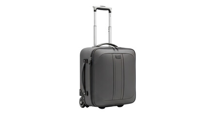 Isolated Gray Suitcase with Wheels