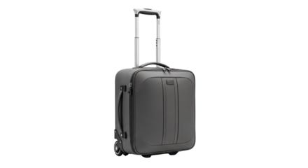 Isolated Gray Suitcase with Wheels