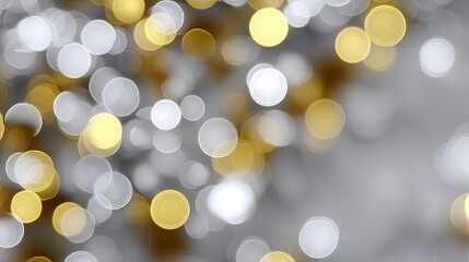 Abstract bokeh background of gold and white circles