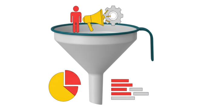 Isolated Funnel Marketing Diagram