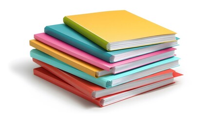 Professional Stack of Documents Isolated on White Background for Business Use