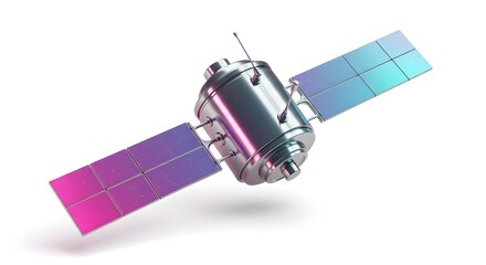 Fototapeta premium A futuristic satellite in vibrant color scheme showcasing technological advancement and space exploration capabilities.