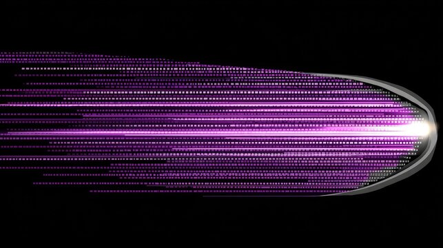 Abstract digital bullet, vibrant purple code streaks
