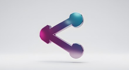Modern digital share symbol with vibrant color and minimalist design for digital concept, and social media.