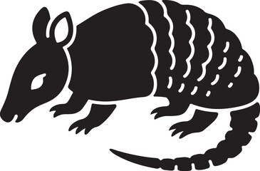 Armadillo in a distinctive silhouette style for banners