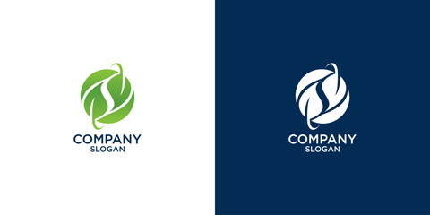 leaf logo design vector	