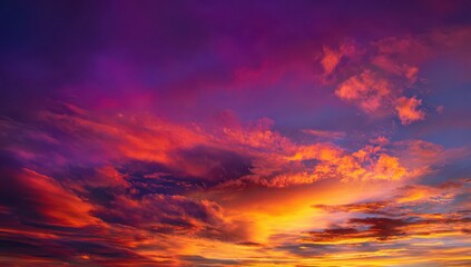 Fototapeta premium a beautiful, colorful sky with a sunset and clouds