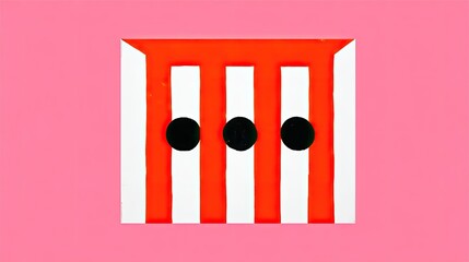 Red and white striped rectangular gate