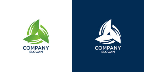 leaf logo design vector	