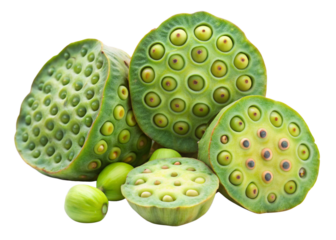 Lotus seeds isolated on white background