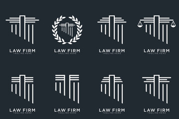 justice Law firm logo design inspiration, collection law firm logo, vector, simple, elegant