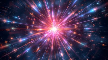 Naklejka premium abstract colorful fireworks