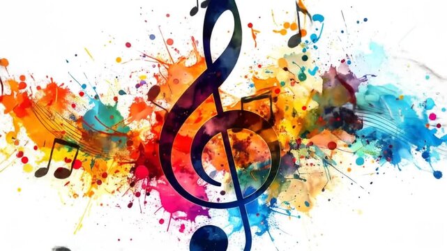 Colorful musical notes