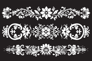Fototapeta premium Laser Cut Floral Damask Border Bundle