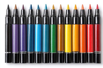 Naklejka premium Row of colorful markers, various hues