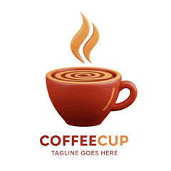 Steaming Coffee Cup: A meticulously crafted visual of a rich brown coffee cup, brimming with the dark, invigorating brew. Vapor rises gently from its surface.