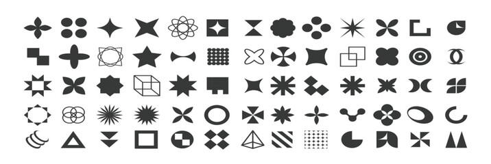 set of abstract retro geometric shapes geometric shapes