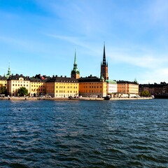 Fototapeta premium Panoramic view of Stockholm's Old Town