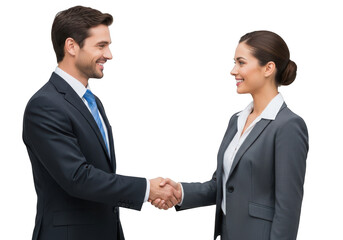 Business handshake isolated on transparent background