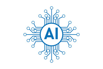Artificial intelligence Outline AI icon. artificial intelligence icon with stoke, vector illustration.