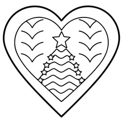 Christmas Heart icon vector