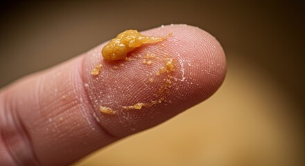 close up of a finger