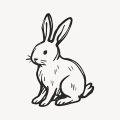 Fototapeta premium Hand-drawn rabbit illustration sketch.