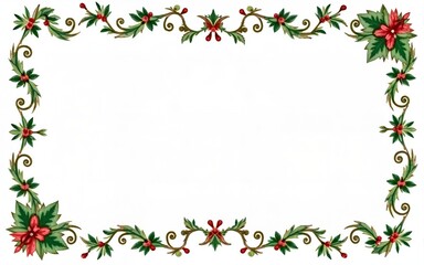 Fototapeta premium Christmas border on white background. High quality
