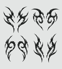 chrome metal of y2k neo tribal sigilism heart tatto. Flame shape in liquid mercury. 3d illustration of abstract neo tribal cyber sigil metallic melted modern burn form, design element. 3D Illustration