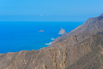 Cliffs of Anaga mountains around Taganana village, Tenerife island, Canarias Spain