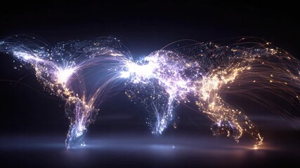 Global Connectivity: A stunning visualization of global connections, showcasing a luminous network that illuminates the planet, suggesting interconnectedness and a digital world. - Powered by Adobe