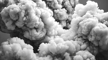 Dense, gray-white smoke clouds fill the frame