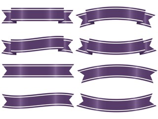 Obraz premium いろいろリボンセット紫白