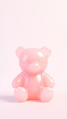Obraz premium Cute glossy pink bear