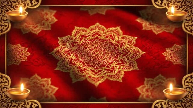 Traditional indian celebration background diya lamps mandala