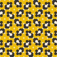 Midcentury modern style geometry, abstract geometric seamless repeating vector pattern. Perfect for textile, wallpapers or other creative projects