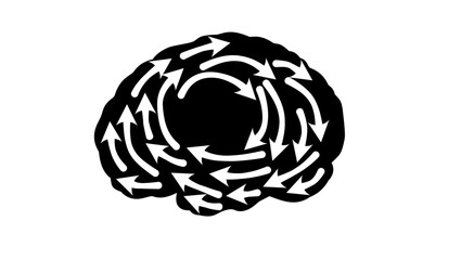 symbol of fear, black isolated silhouette