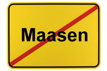 Illustration eines Ortsschildes der Gemeinde Maasen in Niedersachsen	