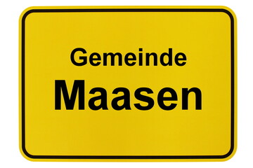 Illustration eines Ortsschildes der Gemeinde Maasen in Niedersachsen	