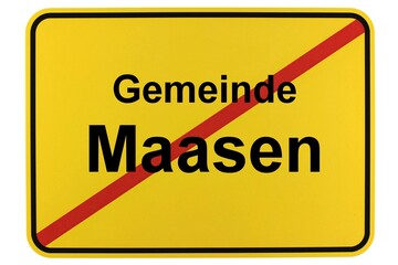 Illustration eines Ortsschildes der Gemeinde Maasen in Niedersachsen	